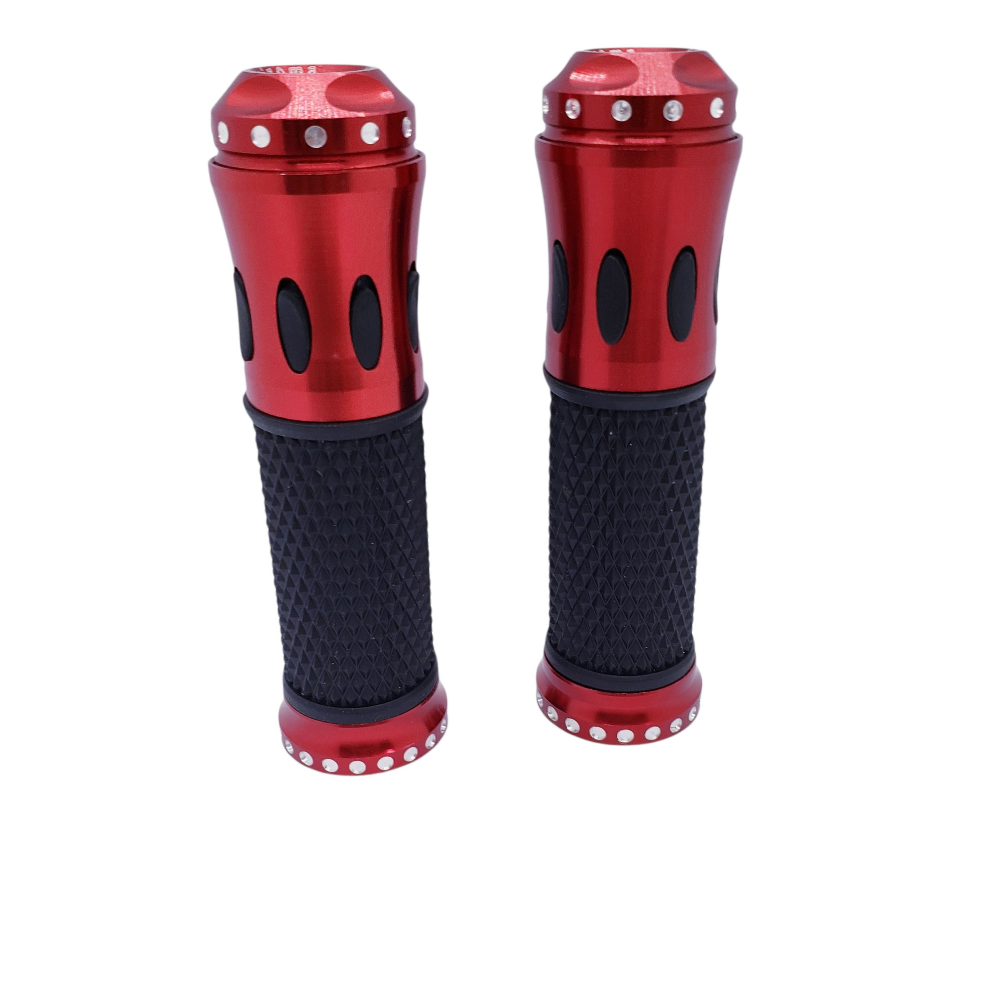 Bao xe máy, tay cầm gù rizoma bông sen nhôm CNC cao cấp, màu đỏ, ONE RACING