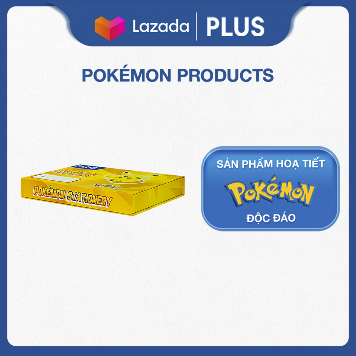 Bộ Dụng Cụ Học Sinh PLUS 7 Món Họa Tiết Pikachu - Chất Lượng Nhật Bản