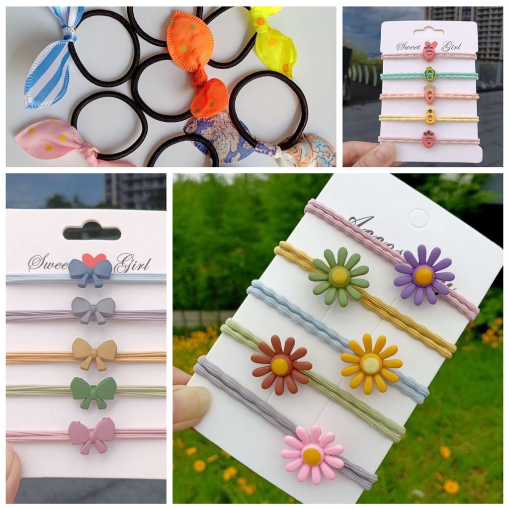 Set 10 dây chun buộc tóc xinh xắn nhiều mẫu