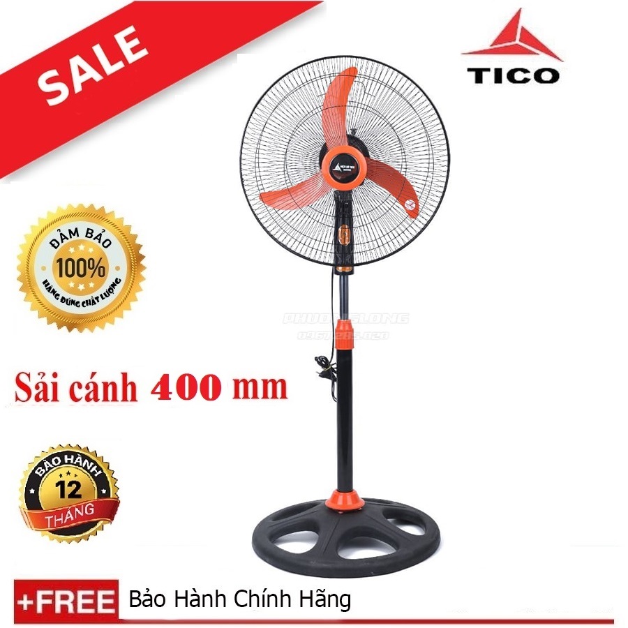 Quạt cây đứng công nghiệp tico ccn-b400 - động cơ 100% dây đồng