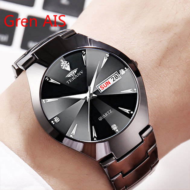 (Gren AIS)Đồng Hồ Cặp Đôi Chính Hãng Thụy Sĩ 2022 Đồng Hồ Mới Cao Cấp Lịch Đôi Dây Thép Chống Thấm Nước Dạ Quang Cơ Nam