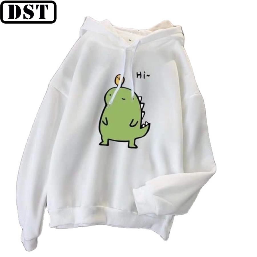 Áo Hoodie Hình Khủng Long Dễ Thương Có Mũ và Túi Trước Vải Nỉ Dày Dặn, Nhiều Màu Lựa Chọn