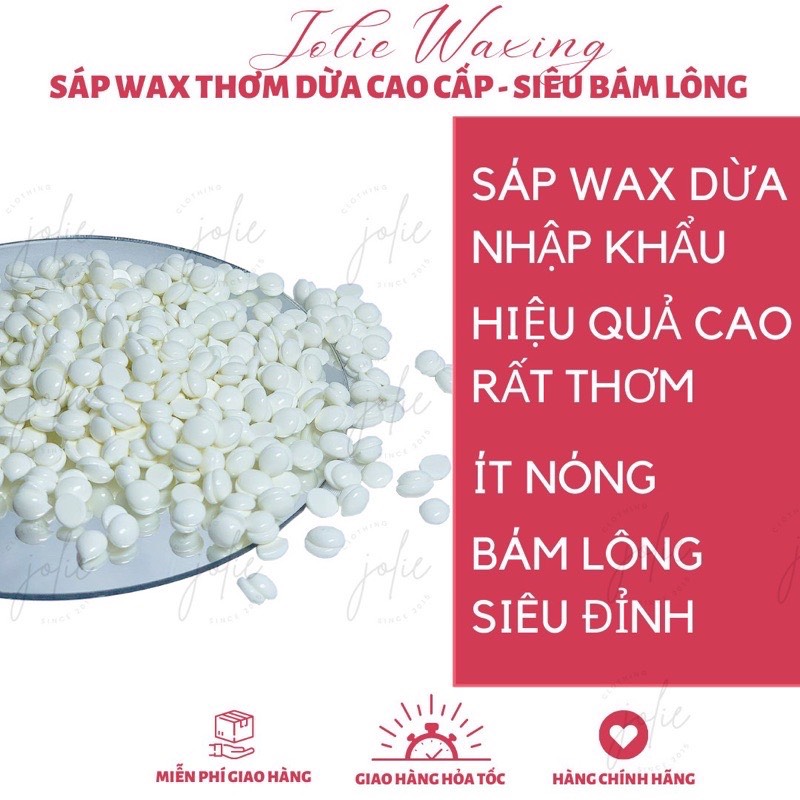 Hạt sáp wax nóng wax lông dừa nhập khẩu, hard wax beans dừa, trong cực thơm, siêu bám lông