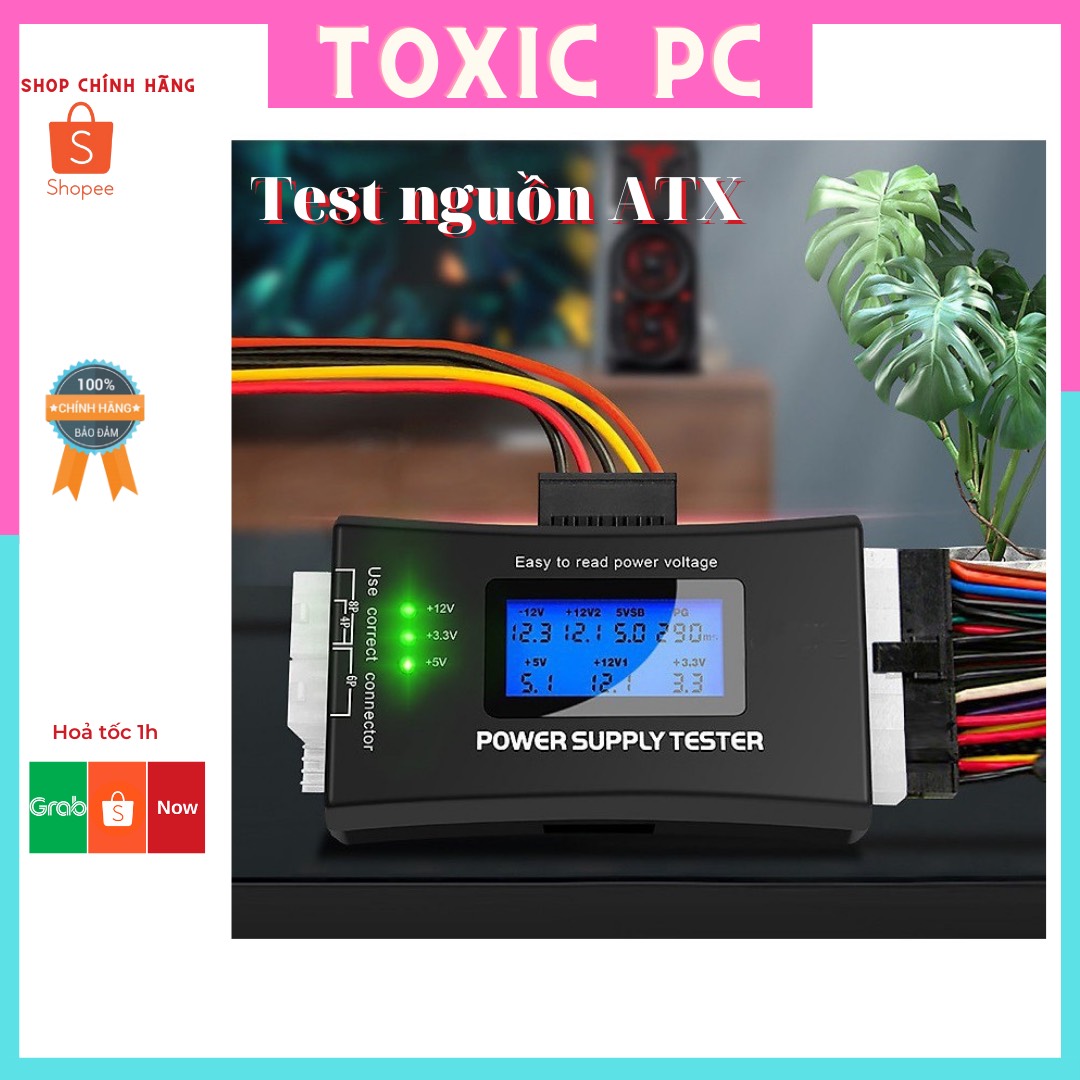 Hộp test nguồn atx máy tính hiển thị màn hình lcd power supply tester
