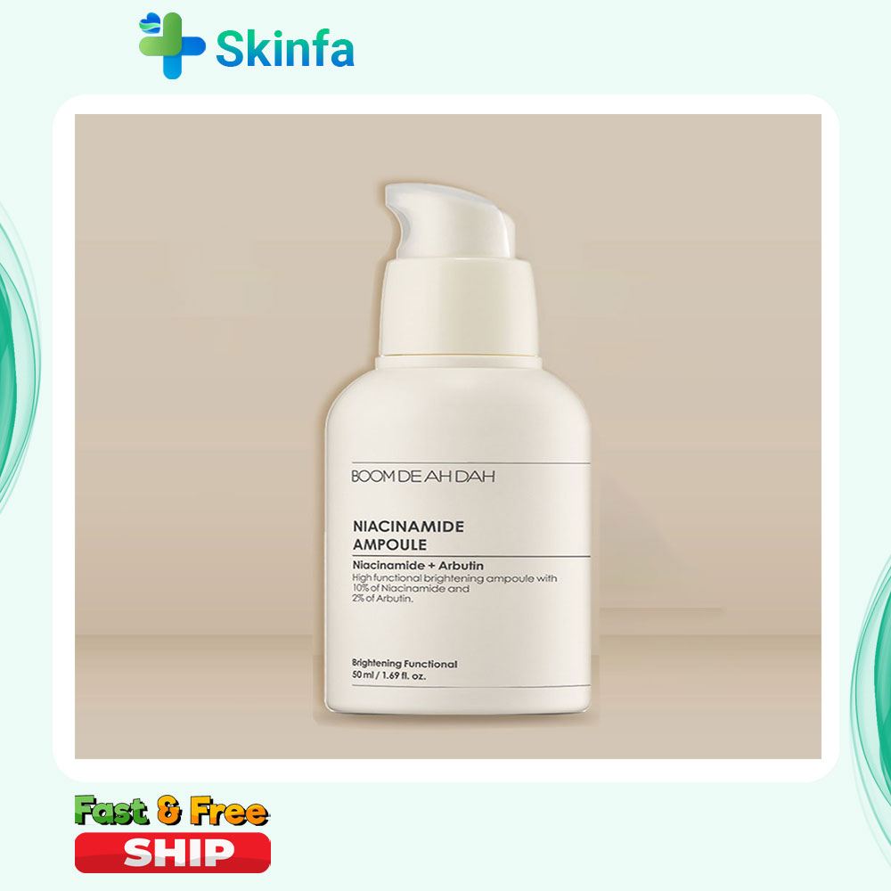 Serum boom de ah dah dưỡng trắng căng bóng da niacinamide 10% + arbutin 2% ampoule 50ml