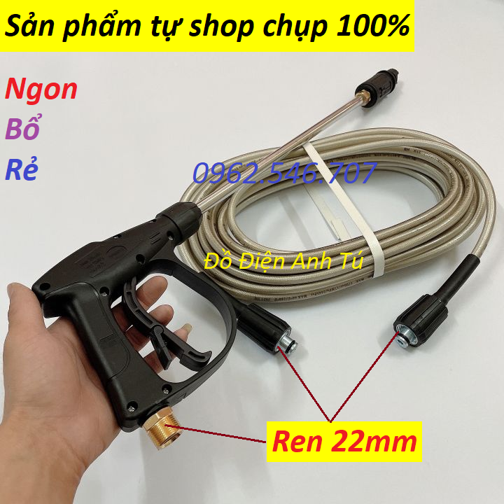 Bộ Dây Xịt Rửa Áp Lực 10M,15M,20M,30M Và Súng dài Xịt Áp Lực Cao Cho Máy Rửa Xe Áp Cao  bộ dây xịt r