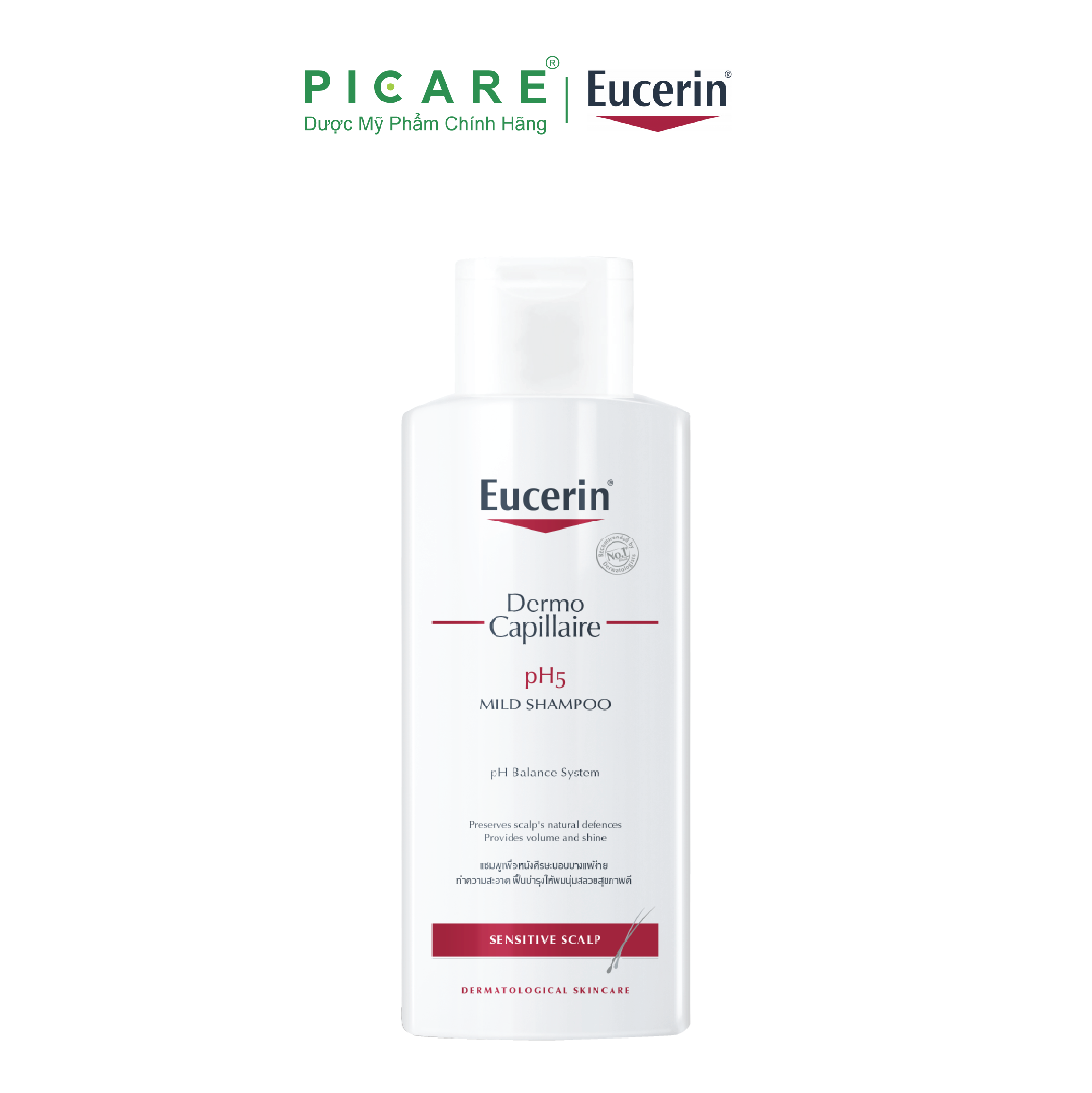 [GIẢM 20K ĐƠN 399K] Eucerin Dầu Gội  Dermo Capillaire pH5 Mild Shampoo 250ml