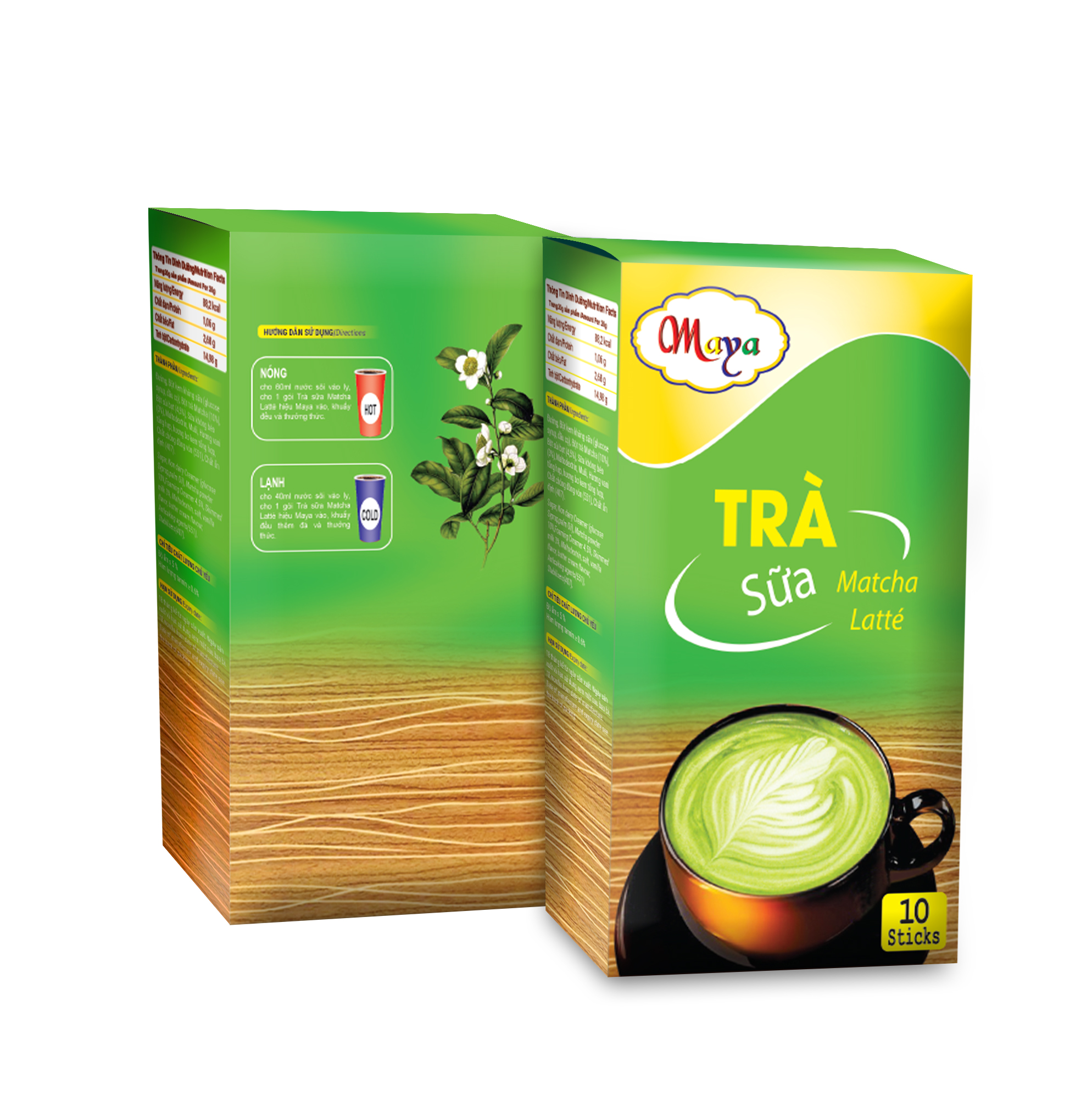 [HCM]2 hộp Trà Sữa Maya Mtacha Latte - (2 Hộp x 10 Sticks)