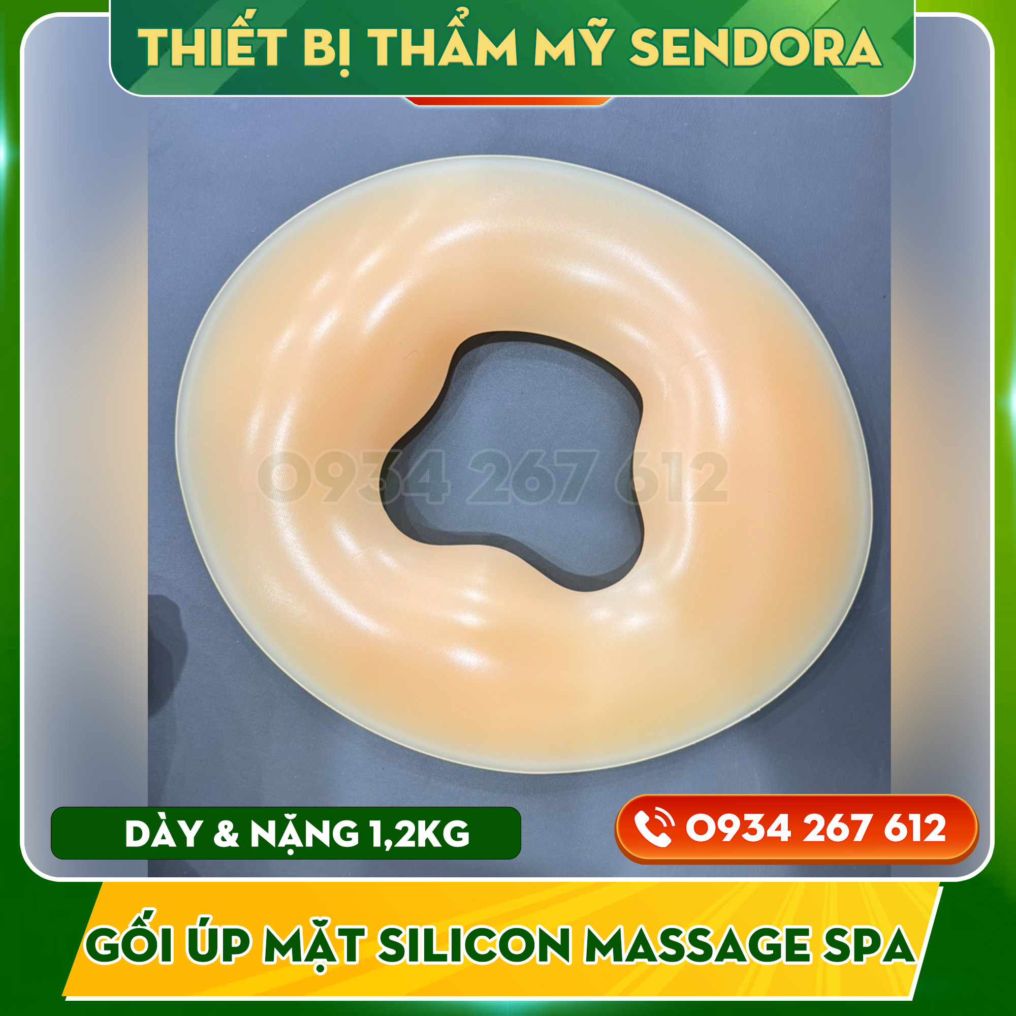 Gối silicon úp mặt massage body dùng trong spa, hàng cao cấp dày & nặng 1,2kg