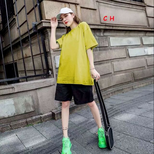 Sét nữ quần ngố + áo trơn hè. Áo thun nam nữ, quần kaki, quần nữ, sét bộ mặc ở nhà, áo thun tay dài, quần jean ống rộng