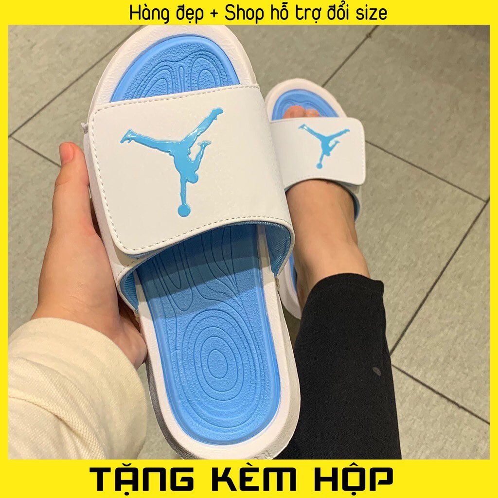 (Kèm hộp) Dép Quai Ngang Jordan Hydro Trắng Xanh - dép nam - dép nữ - dep quai ngang - dép jordan - dép thể thao - dep nam đẹp hot nhất - dép nam quai ngang