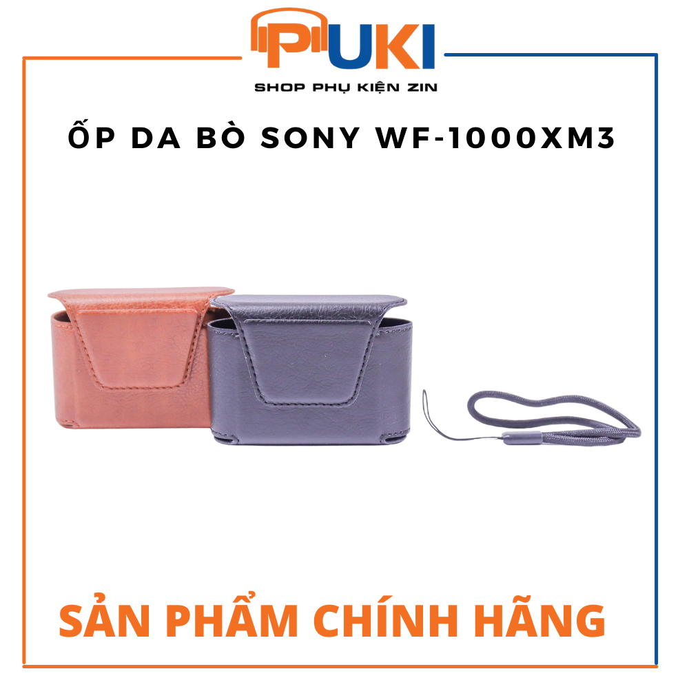 Bao đựng tai nghe sony wf-1000xm3 chất liệu da cao cấp - hộp đựng tai nghe sony - puki shop