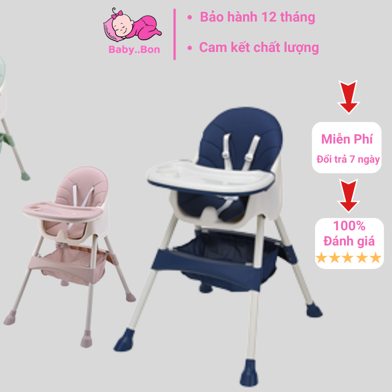 Ghế ăn dặm umoo nhập khẩu cao cấp BB102 cho bé, ghế ăn dặm umoo gấp gọn thay đổi chiều cao theo ý muốn chất liệu da PU và nhưa ABS cao cấp - Full Phụ Kiện shopbabybon