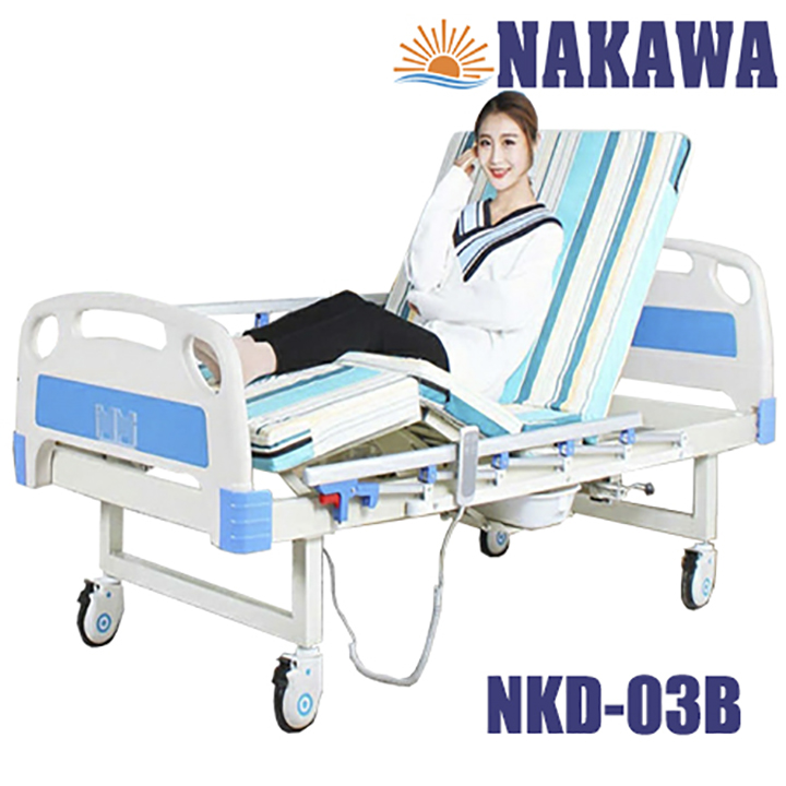 giường y tế điện đa năng có bô vệ sinh NAKAWA NKD-03B, giường bệnh nhân giá rẻ -[Giá:11.990.000]- Giường bệnh viện viện đa chức năng, nursing bed