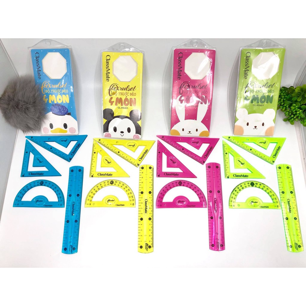 Bộ eke thước kẻ dẻo 4 món Classmate RS401