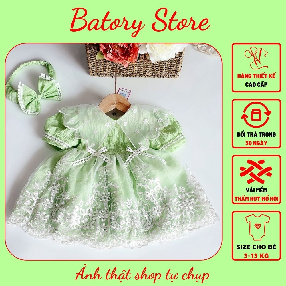 Váy Đầm Công Chúa Cho Bé Gái Sơ Sinh Đến10 Tuổi Thích hợp đi chơi dự tiệc, Quà tặng Thôi nôi Sinh nhật Đầy tháng Váy trẻ em thiết kế BATORY STORE Cửa hàng quần áo trẻ em