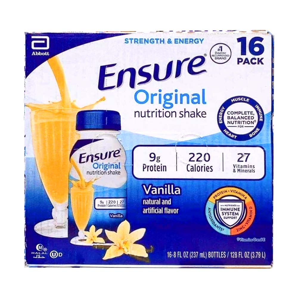Sữa Ensure nước hương Vani Ensure Original Vanilla 237ml Thùng 16 chai
