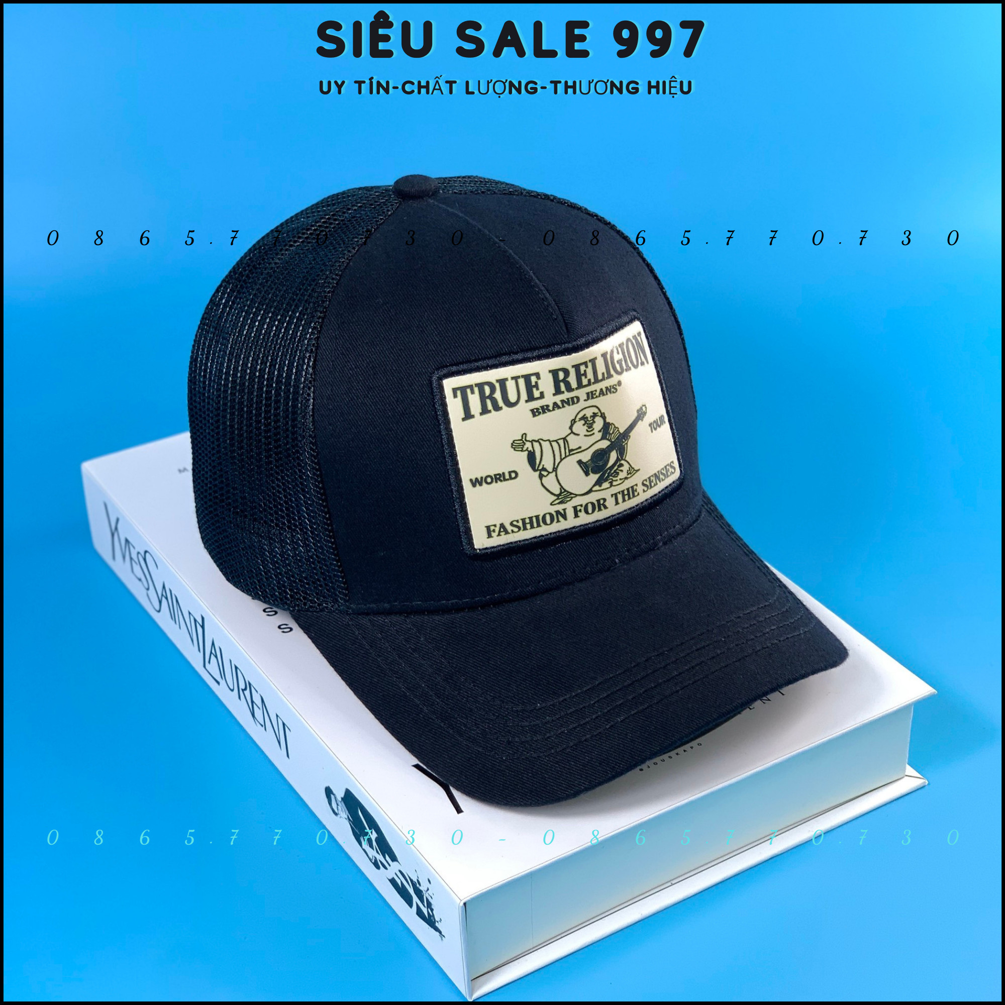 Nón kết phối lưới ông địa đàn logo vuông thời trang cao cấp 2 màu hot hit
