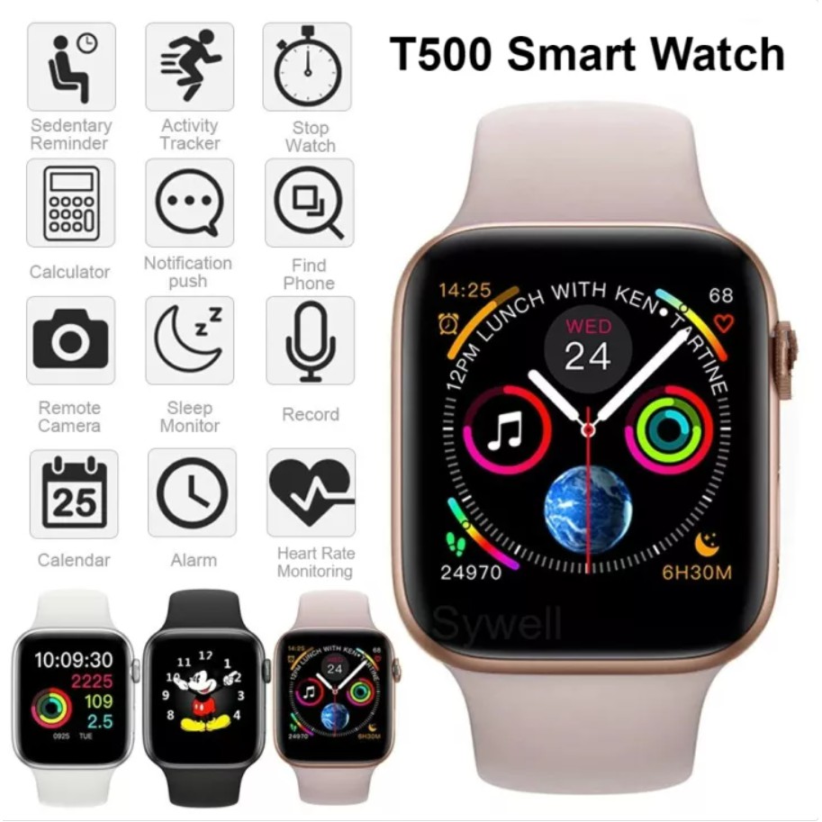 Đồng hồ thông minh Watch Series 6 [ T500 NEW ] Đồng hồ thông minh T500 - Gọi điện nghe nhạc trực tiếp - Thay được hình nền tùy ý bảo hành 12 tháng