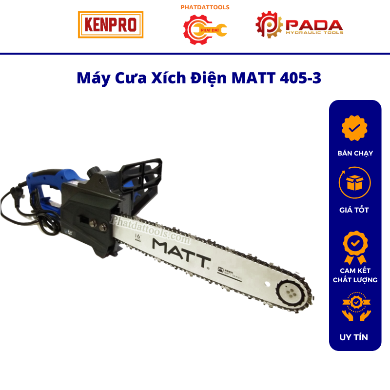 Máy cưa xích chạy điện matt 405-3-đầy đủ phụ kiện-bảo hành 6 tháng
