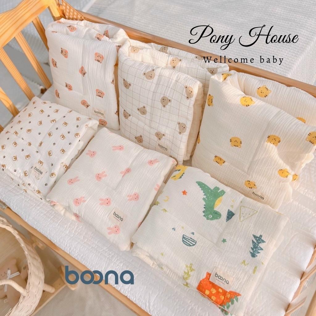 Chăn xô muslin chần bông boona siêu mềm, ấm cho bé sơ sinh chăn trần bông cho bé