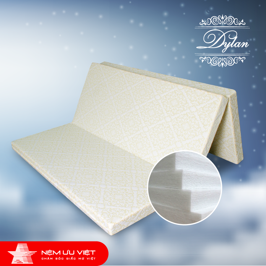 Nệm bông ép gấp 3 Dylan Ưu Việt 1m6 x 2m0 x 5cm