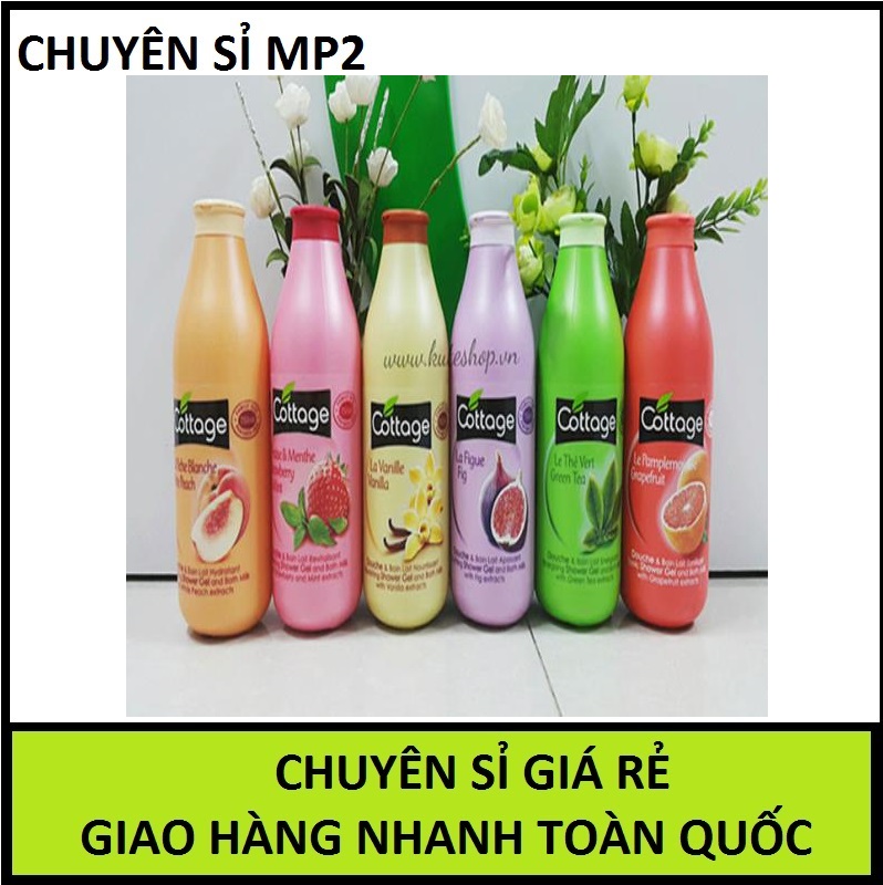Combo 5 Sữa tắm dưỡng trắng da Cottage 750ml siêu hot
