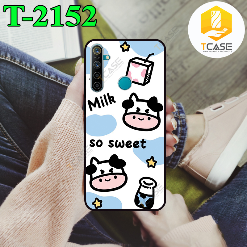 Ốp lưng Tcase dành cho Realme 5i in hình bò sữa