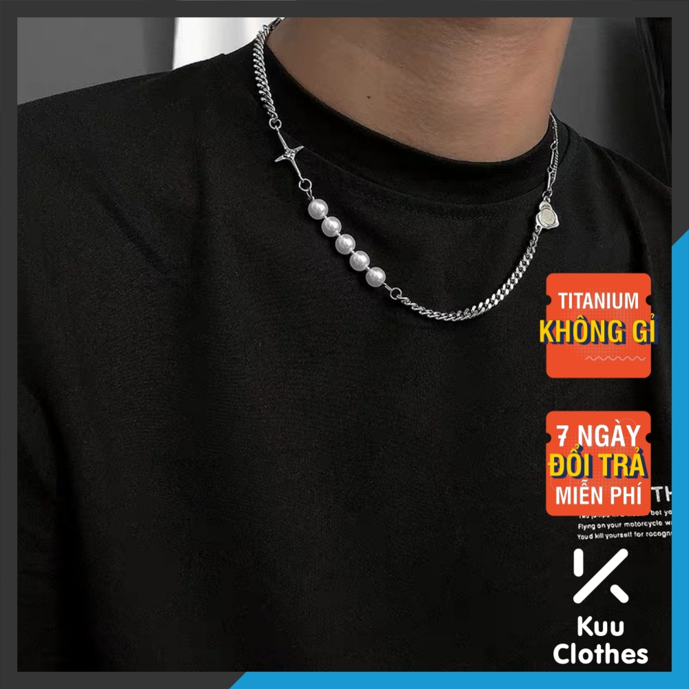 Dây Chuyền Nam EAC Chains Kuu Clothes Màu Bạc Phong Cách Ngầu - Mặt Dây Chuyền EAC Hàn Quốc Thép Titan Không Gỉ