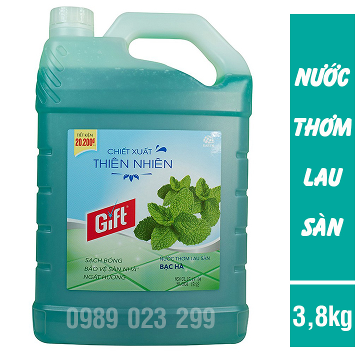 Nước Thơm Lau Sàn Nhà Gift Đậm Đặc 3,8kg Hương Bạc Hà