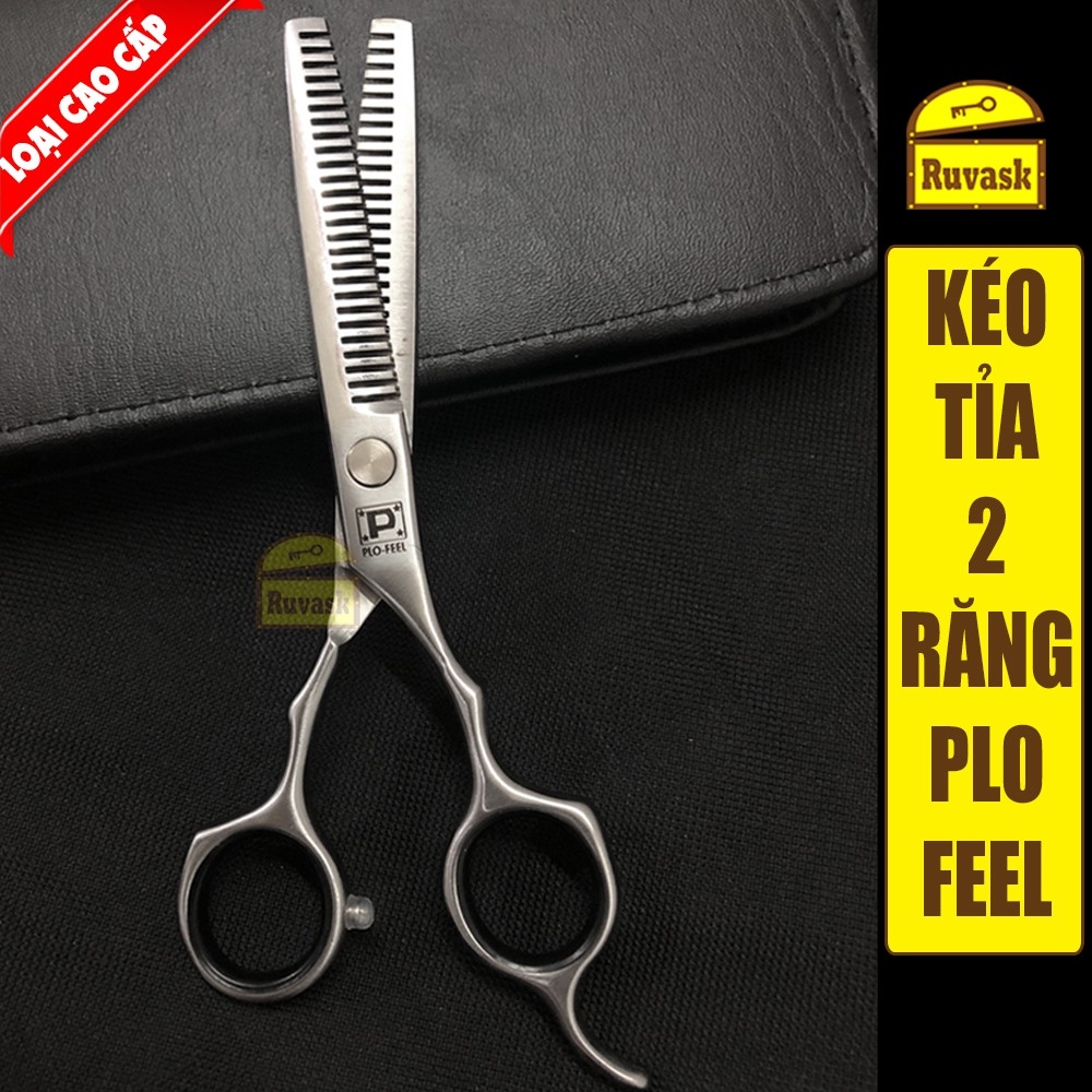 ▲ kéo tỉa tóc nam nữ chuyên nghiệp hiệu plo feel loại 1 - kéo cắt tỉa tóc 2 răng cao cấp