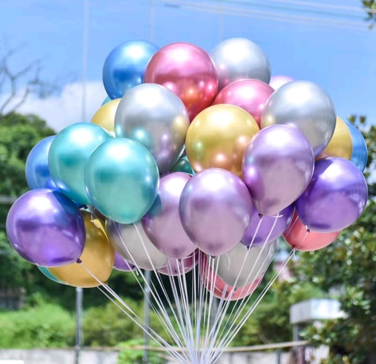 Set 10-20-50 quả bóng siêu nhũ 6inch, bong bóng chorme trang trí đủ màu
