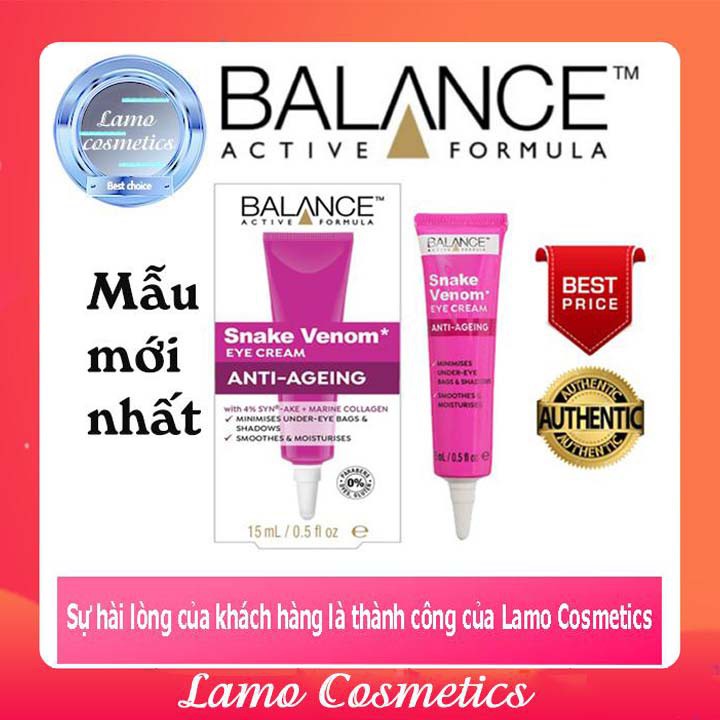 Kem mắt nọc rắn balance active formula snake venom eye cream anh chính hãng 100%