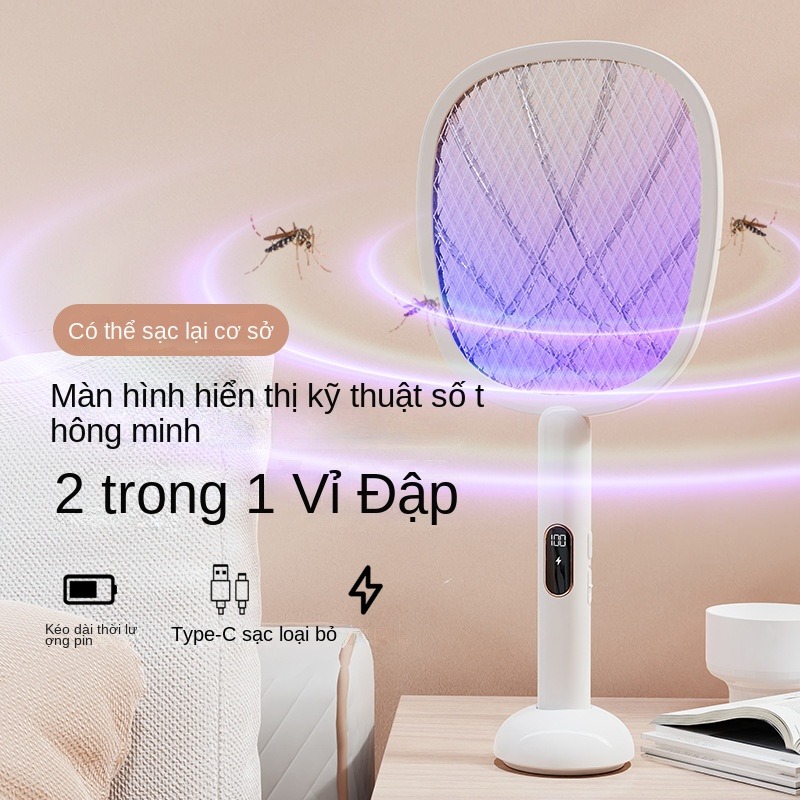 Vợt bắt muỗi thông minh, máy bắt muỗi côn trùng, đèn bắt muỗi điện quang cao cấp an toàn, không gây khó chịu, vợt bắt muỗi tự động kiêm đèn bắt muỗi giúp bảo vệ giấc ngủ gia đình bạn