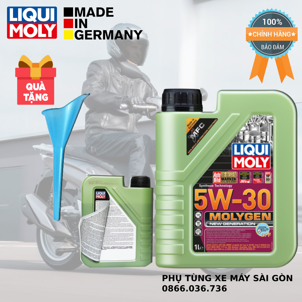 Nhớt xe ga LIQUI MOLY MOLYGEN 5W30 nhập khẩu Đức [Mua 5 tặng 1 phểu]