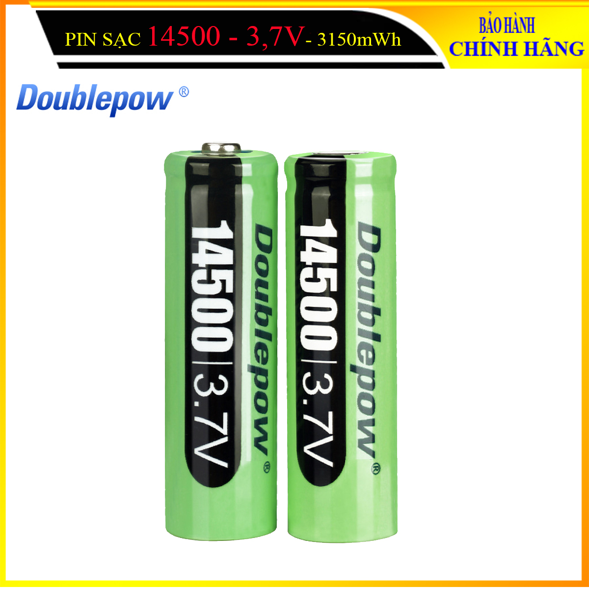 Pin sạc 14500 3,7V dung lượng thực 3150mWh Doublepow (01 viên pin) - Lựa chọn đầu bằng hoặc đầu lồi