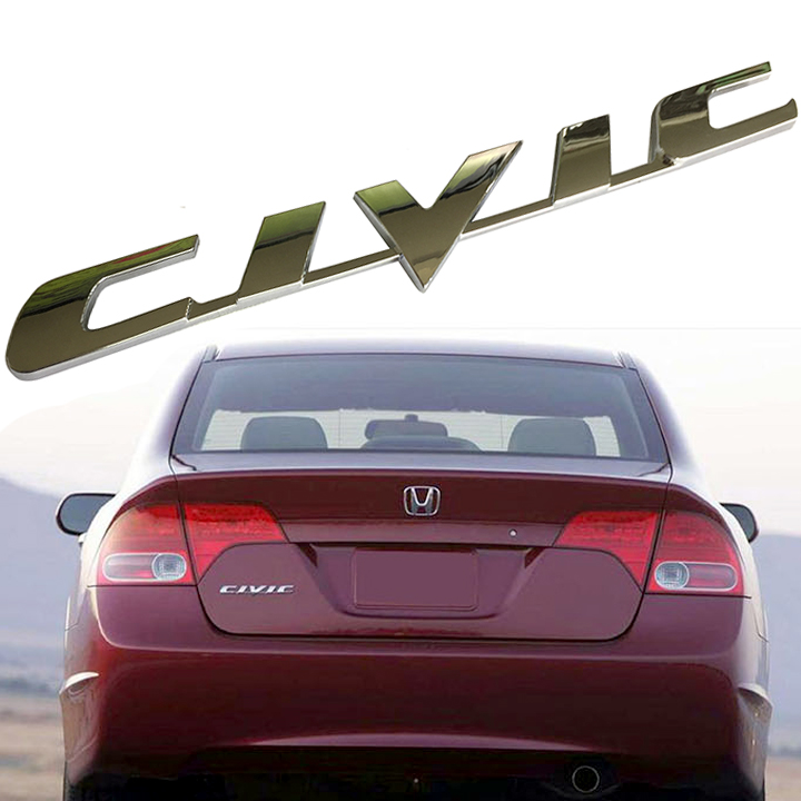 Tem chữ nổi civic dán trang trí xe