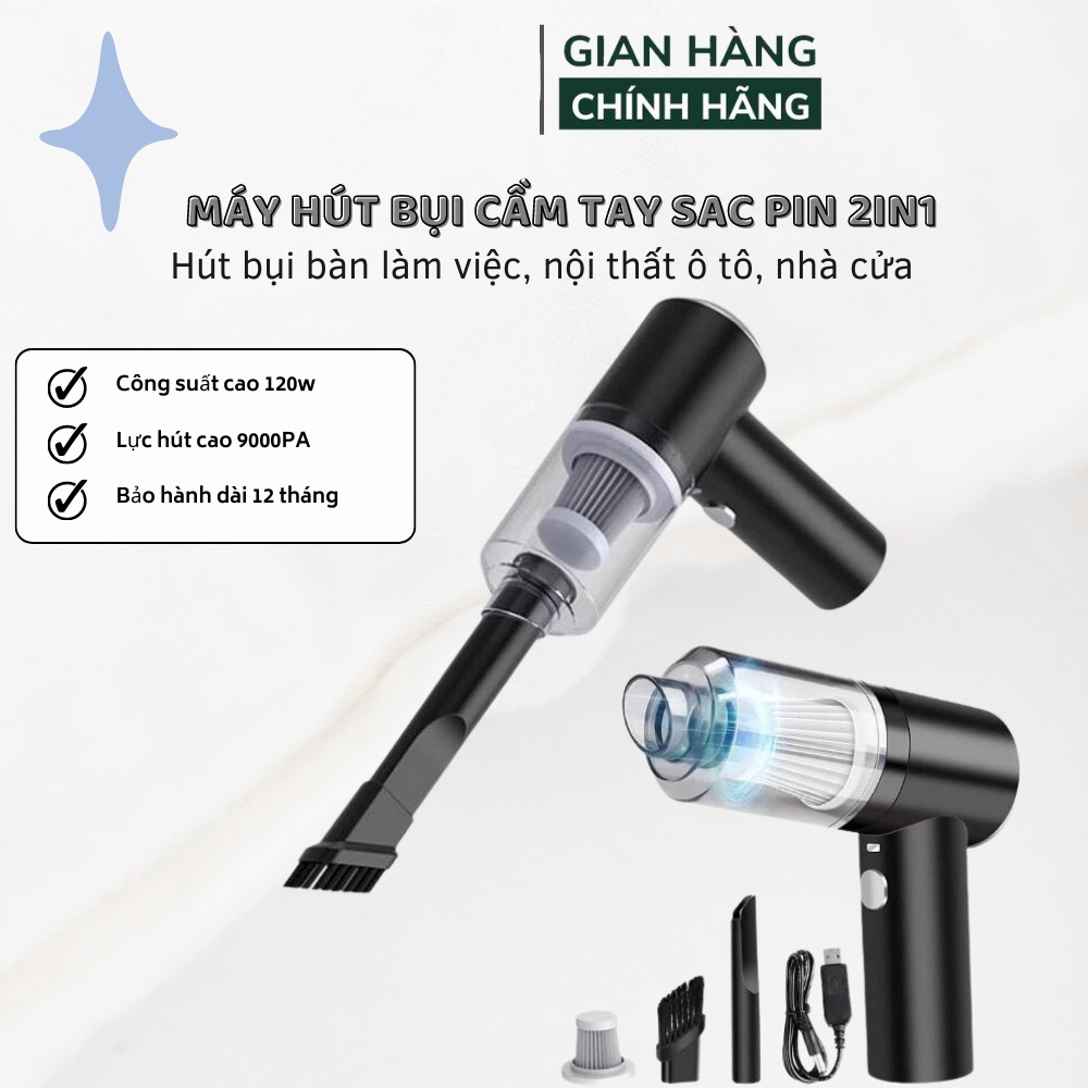 Máy hút bụi mini cầm tay không dây-máy hút bụi cầm tay sạc pin,máy hút bụi cầm tay, sử dụng pin sạc, công suất 120w,máy hút bụi cầm tay không dây, có đèn cao cấp, lực hút lớn 6000pa, êm ái mạnh mẽ.