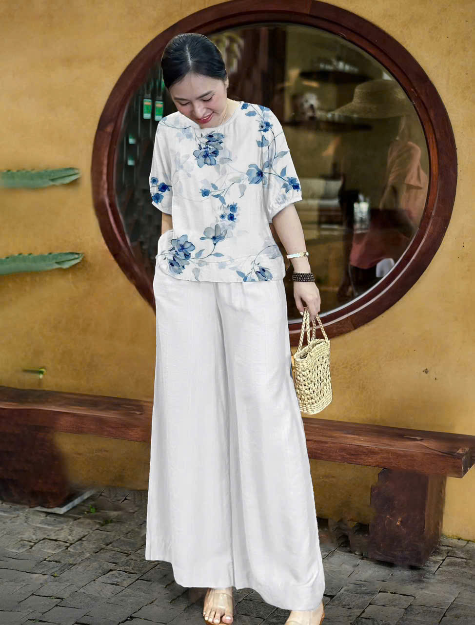 Đồ Bộ Nữ ED Trung Niên – Chất Đũi Hàn – Mặc Nhà Dạo Phố