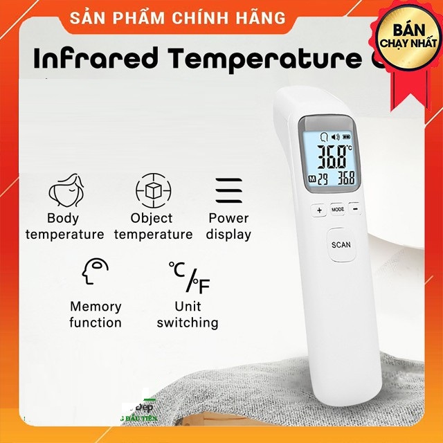 Nhiệt Kế Hồng Ngoại Đo Nhiệt Độ Không Cần Tiếp Xúc [Best Seller] Nhiệt kế điện tử hồng ngoại đa năng đo trán/tai/ nhiệt độ vật thể và môi trường [Đo nhanh 1s, chính xác] CK-T1803