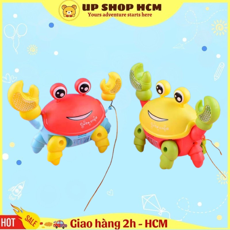 Đồ chơi con cua dùng pin có phát nhạc và đèn cho bé