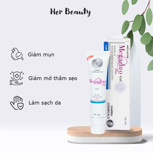 Gel Megaduo Plus giảm mụn thâm nám 15g AHA Retinal 15g dưỡng da mờ sẹo ( chính Hãng )