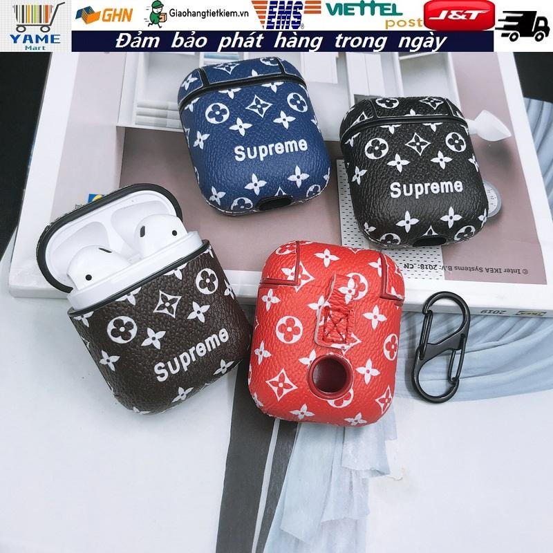 【Có hàng sẵn】Túi da đựng tai nghe Bluetooth Apple Airpods Supreme  Earphone Accessories DS Ốp Lưng Silicon Bảo Vệ Da cho Apple Airpod AirPods Rung Phụ Kiện Ốp Lưng Bộ Dụng Cụ AirPod Tai Nghe Sạc Nắp Bảo Vệ