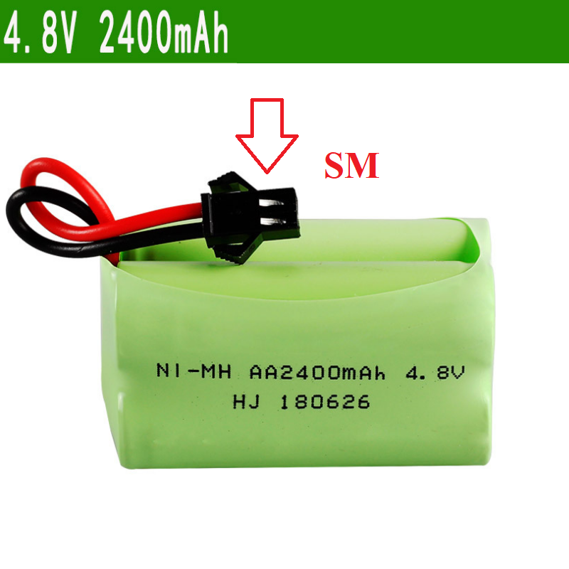 Pin sạc 4.8v 2400mah pin ghép hai hàng cổng nối SM dùng cho xe mô hình điều khiển từ xa