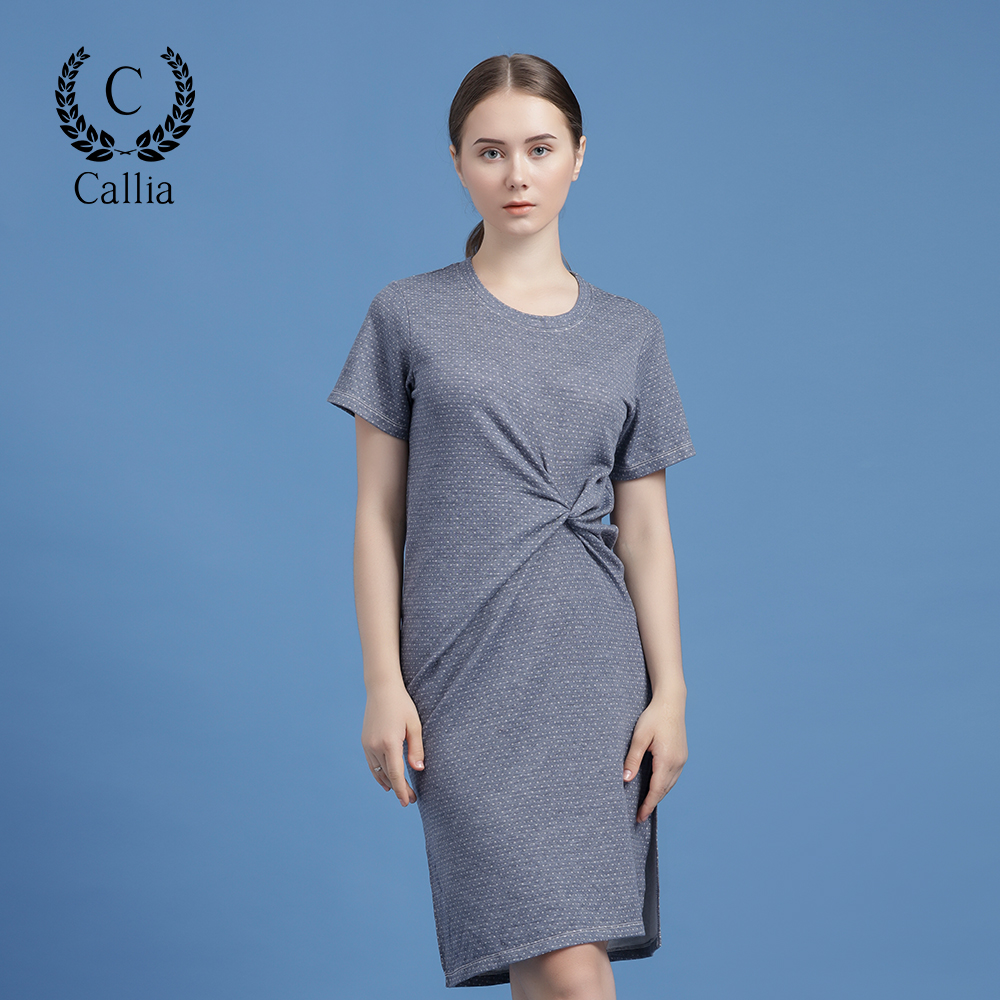 Đầm thun suông nữ Callia Knoti Polka Dress