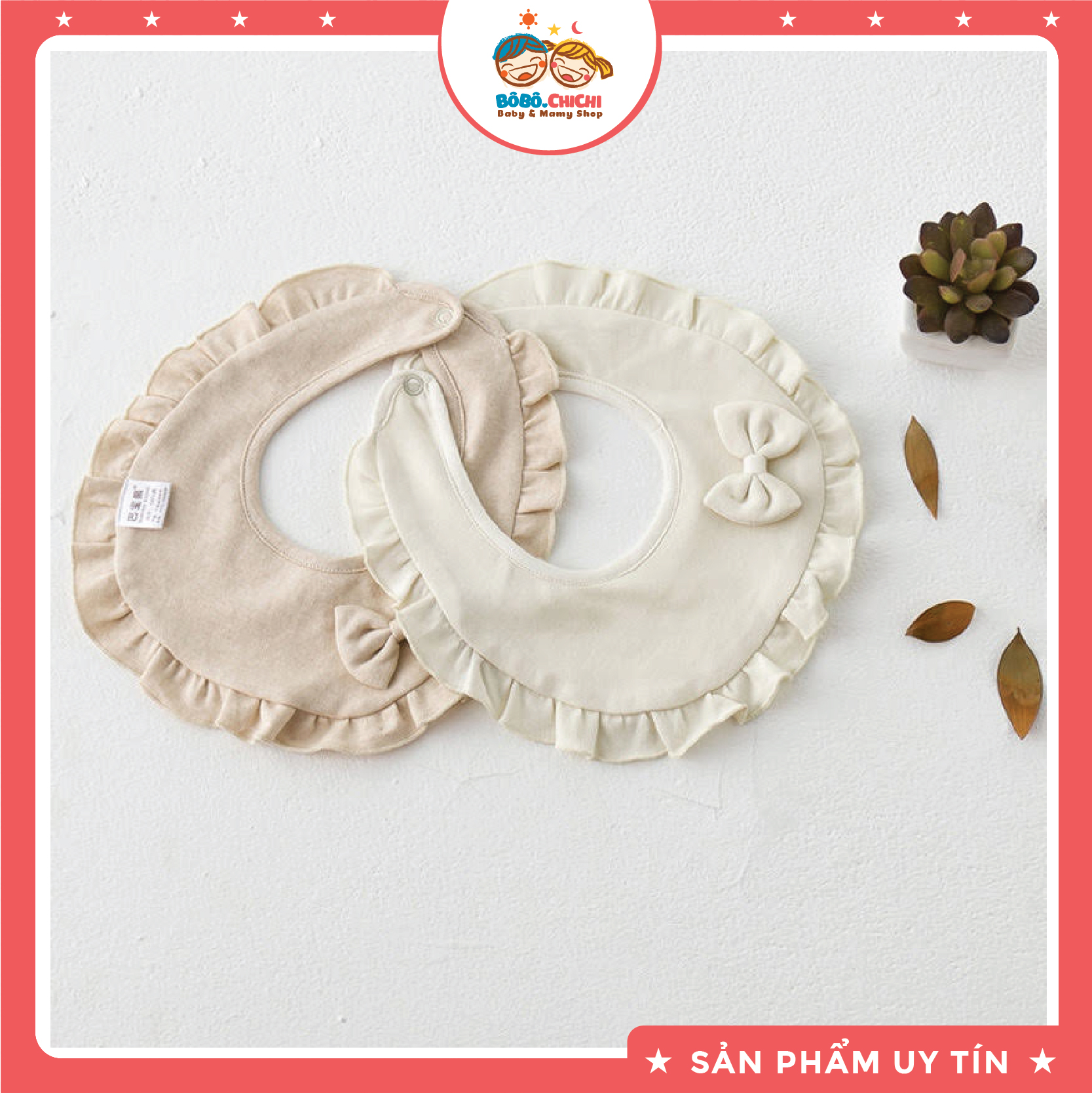 Yếm tiểu thư cotton 100% organic cho bé