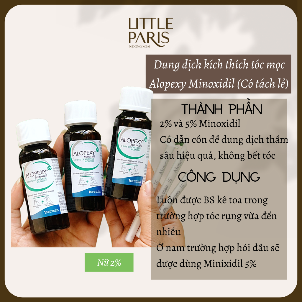 Alopexy Minoxidil 2%  Xịt Mọc Tóc Giảm Rụng | Hàng Nội Địa Pháp