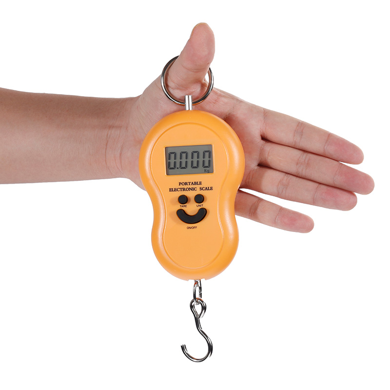 ( Tặng 2 pin) Cân cầm tay mini điện tử mặt cười tiện dụng (10-50Kg) có móc treo đồ đa năng ,cân nhà bếp điện tử cầm tay mini ,cân điện tử mini cầm tay mặt cười tiện dụng, gọn nhẹ