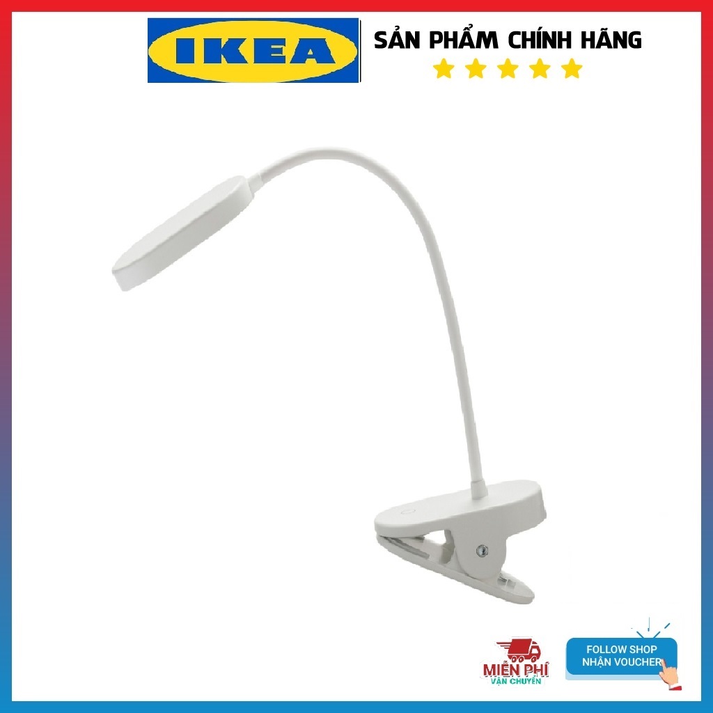 Đèn Led đọc sạch học tập làm việc kẹp đầu giường có thể điều chỉnh độ sáng sạc USB Ikea Ik75