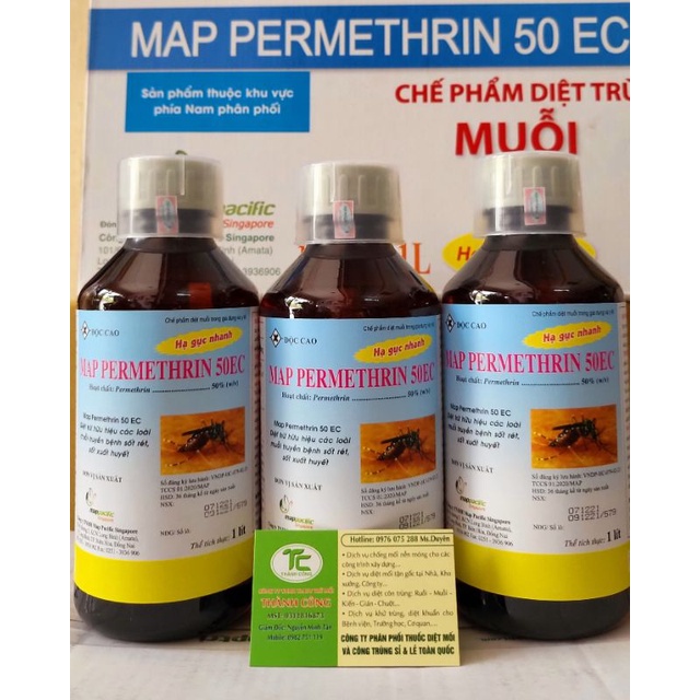 Thuốc diệt muỗi và côn trùng Map permethrin 50EC 1lit hãng Map Pacific Singapore
